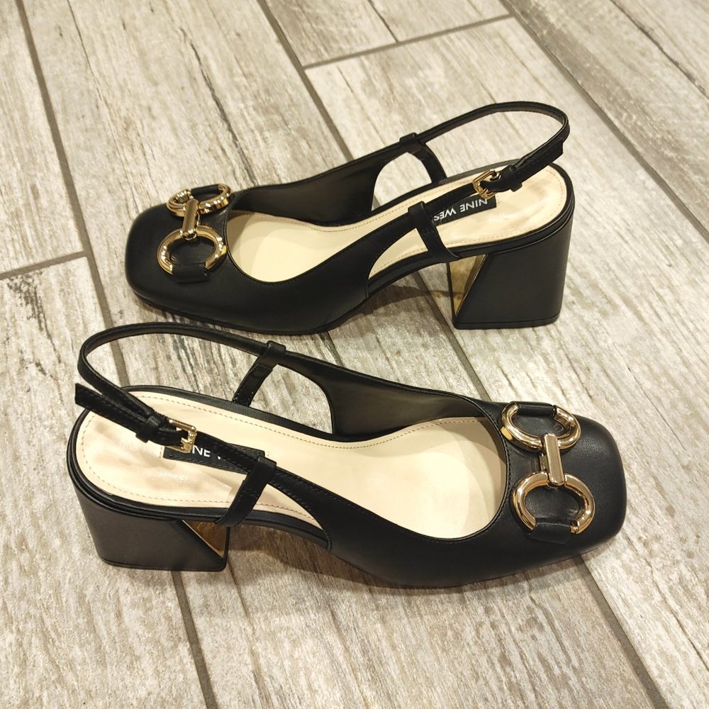NINE WEST Genuine leather Women's slingback shoes size 8 - Picture 14 of 14